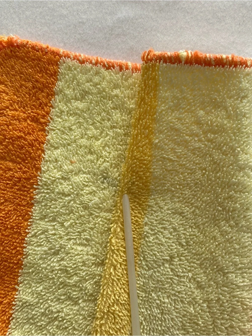 Vintage 1970s Utica, J P Stevens Orange & Yellow Stripe Bath Towels & Washcloths